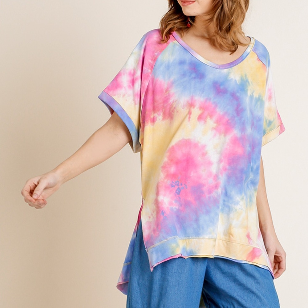NEW Multi Tie Dye Oversized Tee - Picture 2 of 6